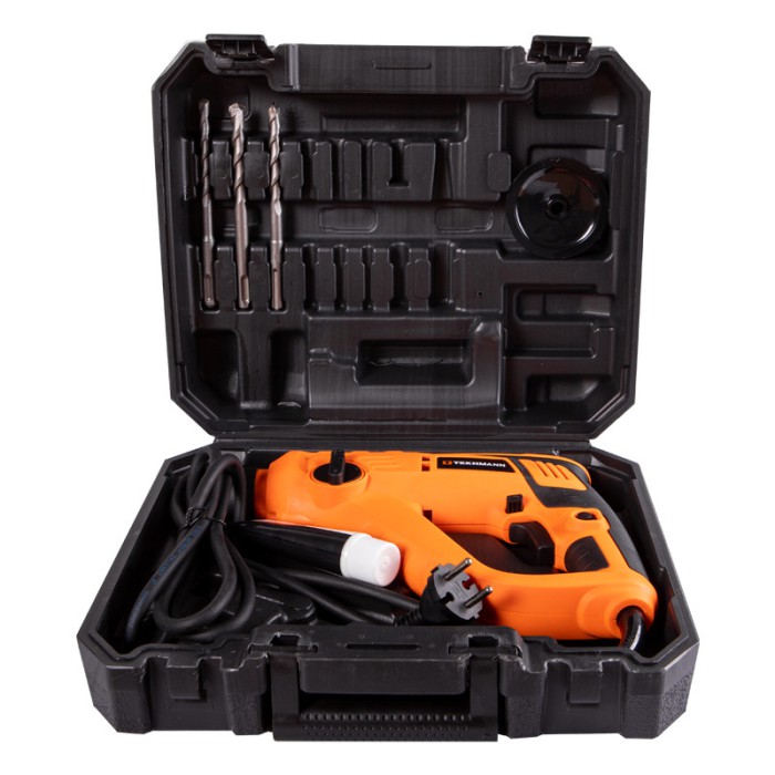 Перфоратор Tekhmann TRH-500 Mini, 500 Вт, SDS-plus, 900 об/хв, 4800 уд/хв, 1.3 Дж, кейс, набір буров