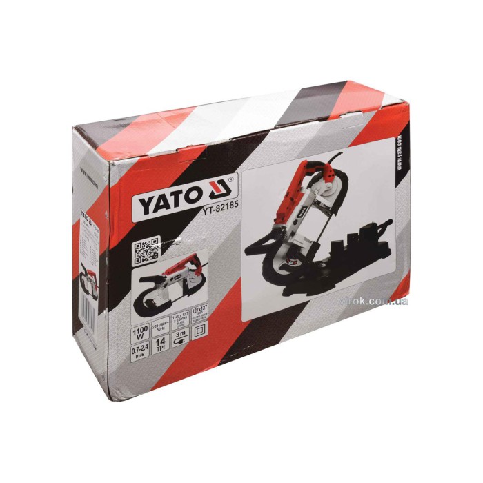 Пила стрічкова на знімній підставці YATO YT-82185 1100 Вт 1140 х 12.7 х 0.6 127 мм х 127 мм