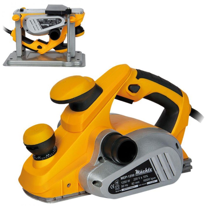 Рубанок електричний Machtz MEP-1250, 1250 Вт, 16500 об/хв, ширина стругання 82 мм, глибина стругання 3 мм