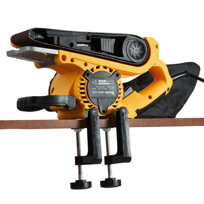 Шлифмашина ленточная Machtz MBS-1100, 1100 Вт, регулировка оборотов, скорость ленты 200-380 м/мин