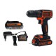 Шуруповерт-дриль акумуляторний Black+Decker BDCDC18B (18 В,1.5 Аг, 30 Нм + 2 акумулятора)