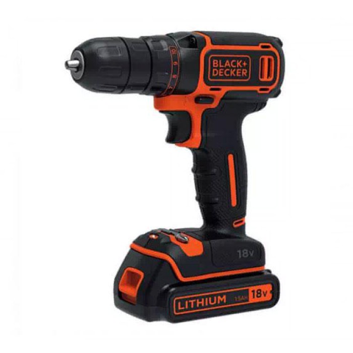Шуруповерт-дриль акумуляторний Black+Decker BDCDC18B (18 В,1.5 Аг, 30 Нм + 2 акумулятора)