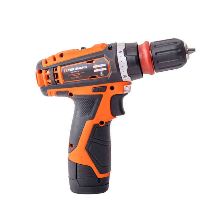 Шуруповерт аккумуляторный Tekhmann TCD-35/i12 kit (12 В, 2 А/ч, 1300 об/мин, 35 Нм, 2 скор., LED, DFR патрон)