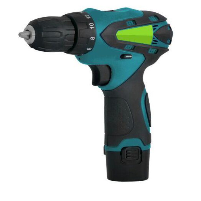 Шуруповерт акумуляторний з набором інструментів VORSKLA ПМЗ 12/2 S-LI, 12 В, Li-ion, 1.5 А/год, 750 об/хв