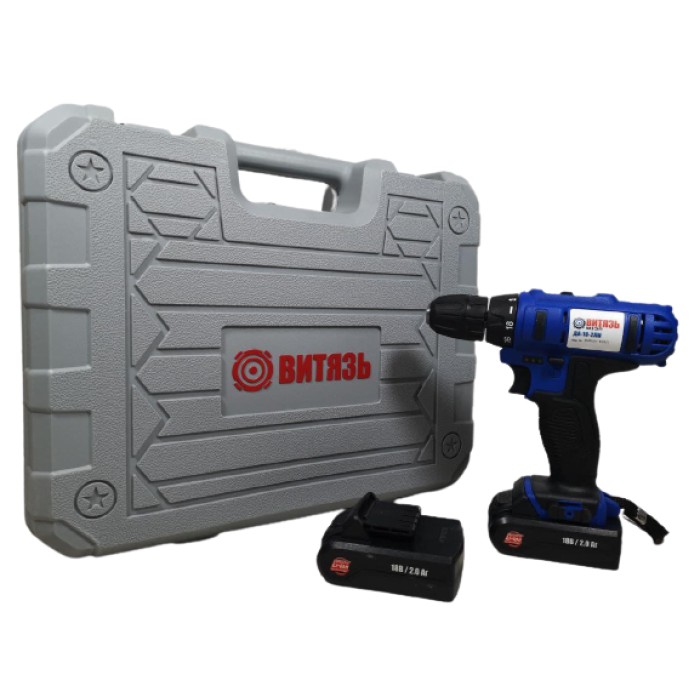 Шуруповерт акумуляторний Витязь ТА 18-2ЛН з набором інструментів
