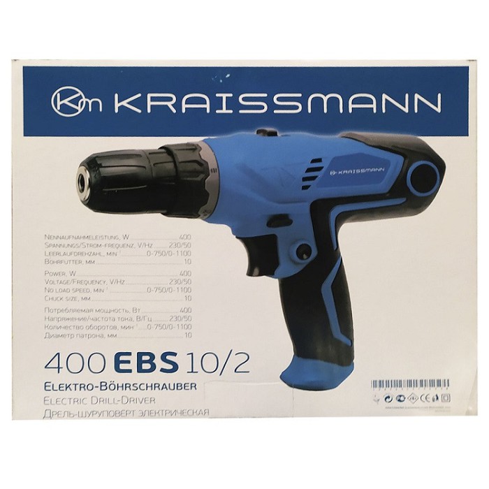 Шуруповерт сетевой KRAISSMANN 400 EBS 10/2