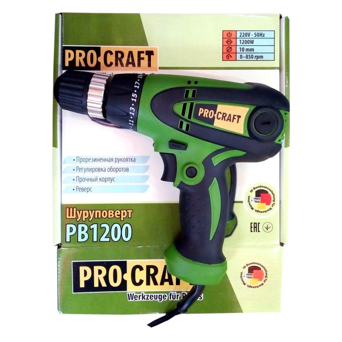 Шуруповерт мережевий Procraft PB-1200