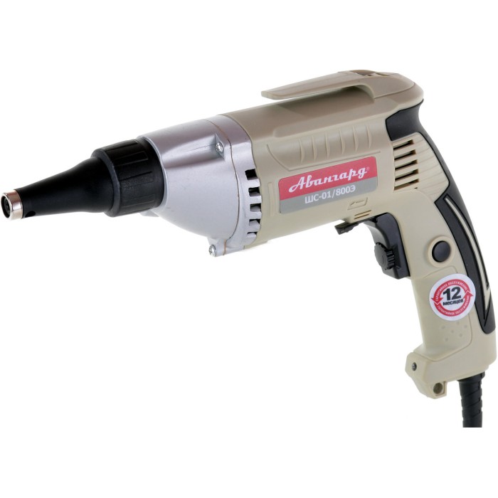 Шуруповерт мережевий Авангард ШС-01/800Э, 800 Вт, 6000 об/хв, реверс, 25 Нм, 1.6 кг, скоба для кріплення