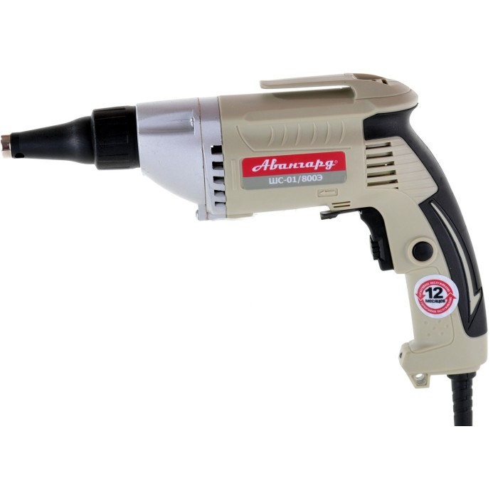 Шуруповерт мережевий Авангард ШС-01/800Э, 800 Вт, 6000 об/хв, реверс, 25 Нм, 1.6 кг, скоба для кріплення