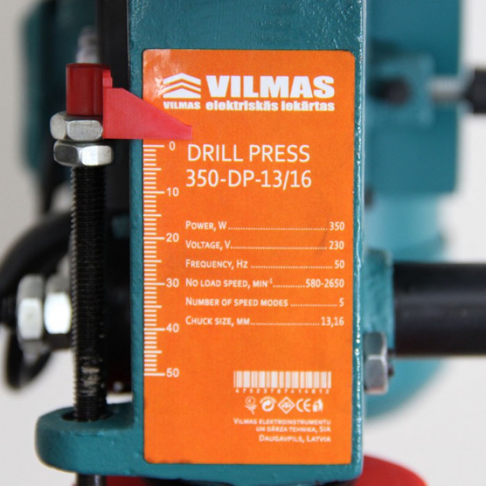 Верстат свердлильний VILMAS 350-DP-13/16, 350 Вт, 5 швидкостей, 2 патрони
