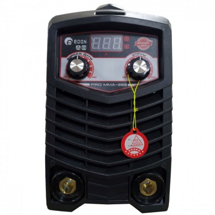 Зварювальний інвертор Edon PRO MMA-265, 220 В, 7.3 кВт, ККД 85 %, зварювальний струм 20-265 А, електроди 5.0 мм, кейс