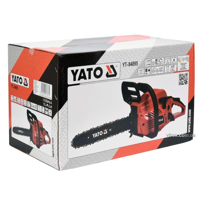 Ланцюгова бензопила YATO YT-84895, 37.2 см3 1.3 кВт шина - 14