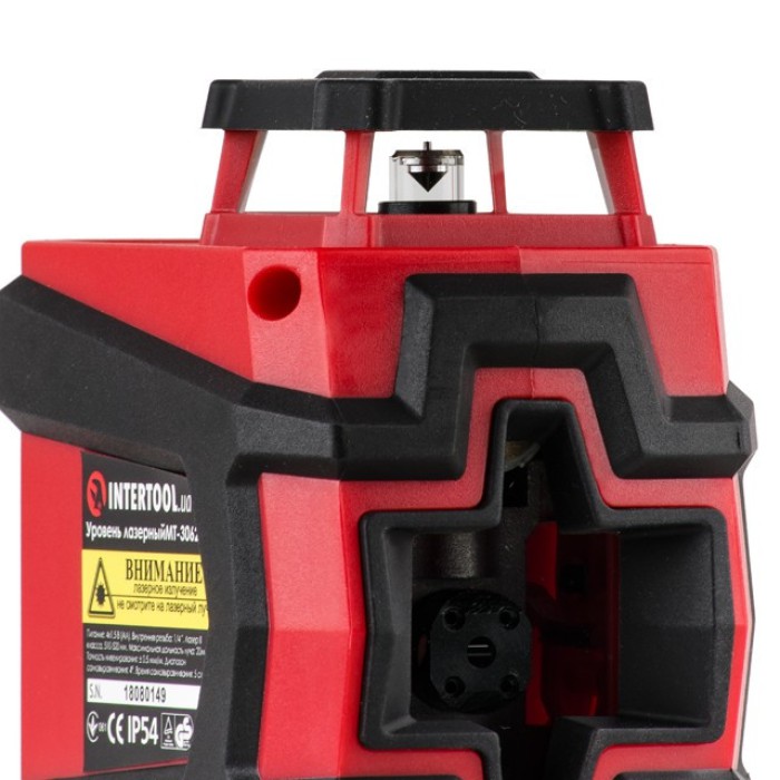 Рівень лазерний 360 град, 2 лазерні головки, зелений лазер INTERTOOL МТ-3062