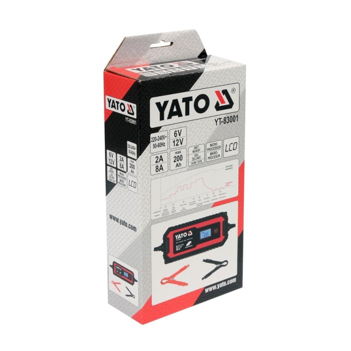 Зарядний пристрій із РК-дисплеєм YATO YT-83001