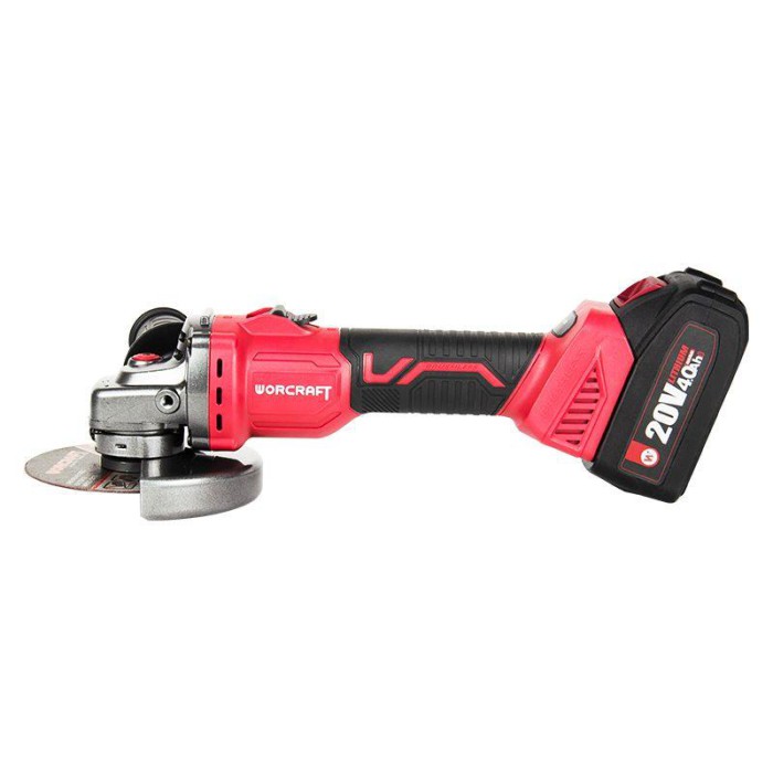 Акумуляторна безщіткова шліфувальна машина кутова (болгарка) WORCRAFT CAG-S20LiBS-125 (20В, без АКБ та ЗП)