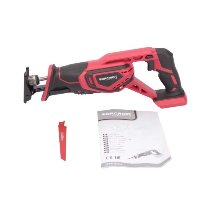 Аккумуляторная сабельная пила (электроножовка) Worcraft CSS-S20Li, Li-ion, 20 В, без акк, 0-3000 ход