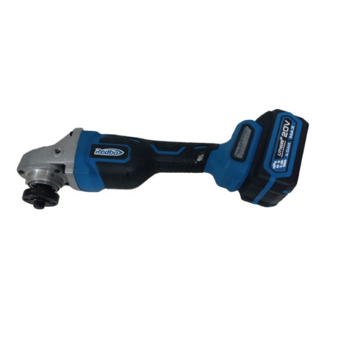 Акумуляторна кутова шліфмашина (болгарка) REDBO OAG-20/125BL, 20В, 4 А/год, диск 125 мм, рег. обертів, кейс Акумуляторна кутова шліфмашина (болгарка) REDBO OAG-20/125BL, 20В, 4 А/год, диск 125 мм, рег. обертів, кейс