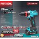 Аккумуляторный ударный бесщеточный шуруповерт Grand Да-21 UBL/PRO (21В, 45 Нм, 2 акк., кейс, LED подсветка)