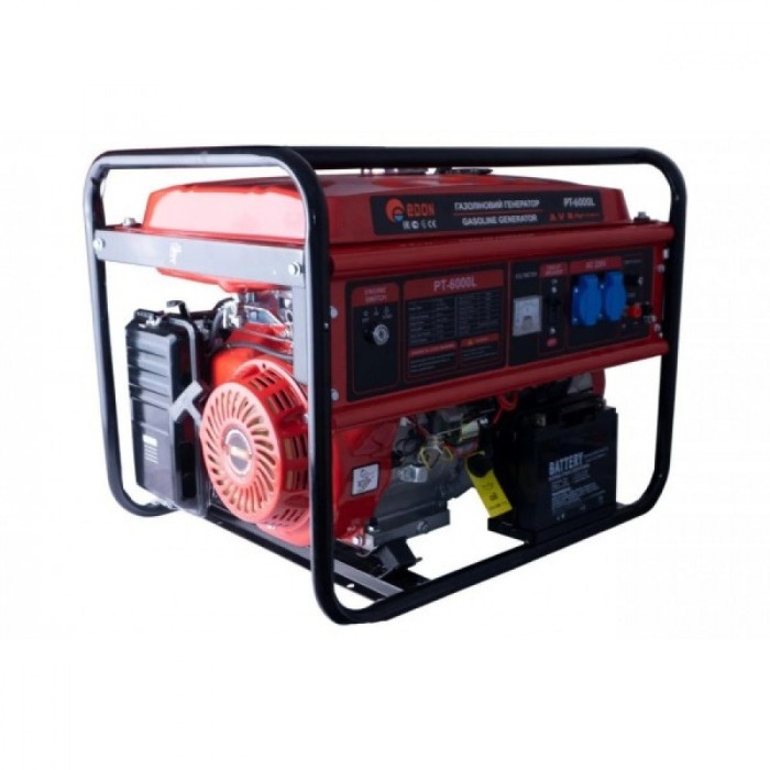 Бензиновий генератор Edon PT-6000L, 4.8 кВт, 389 см3, паливний бак 25 л, розетка на 12 В, мідна обмотка