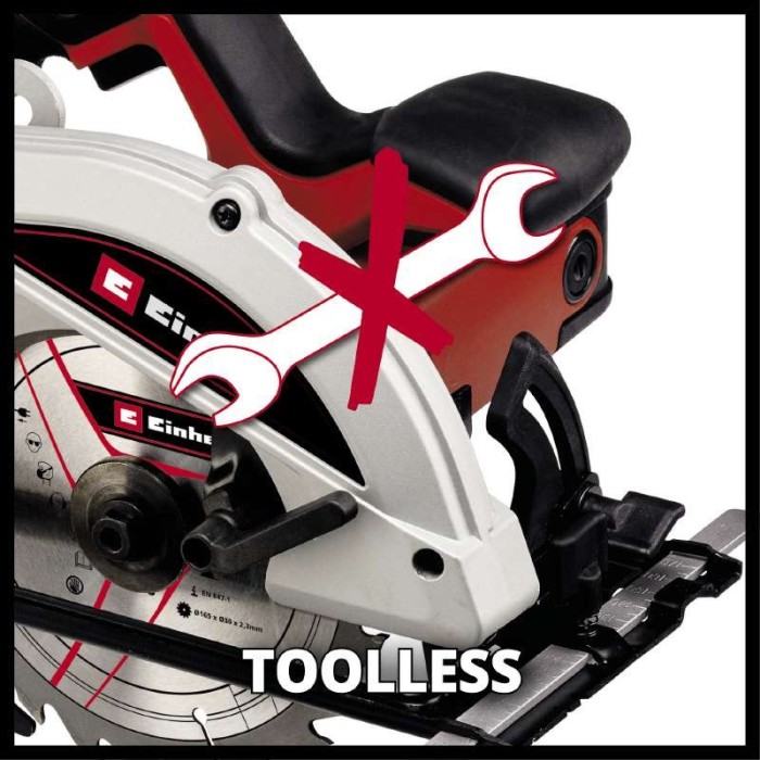 Дисковая ручная пила (циркулярная) Einhell TC-CS 1250, 1250 Вт, 5500 об/мин, диаметр диска 165 мм