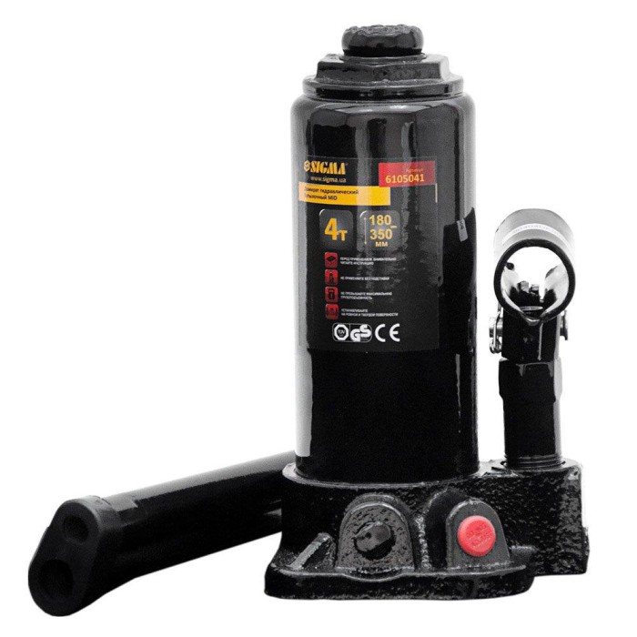 Домкрат гідравлічний пляшковий mid 4 т H 180-350 мм SIGMA (6105041)