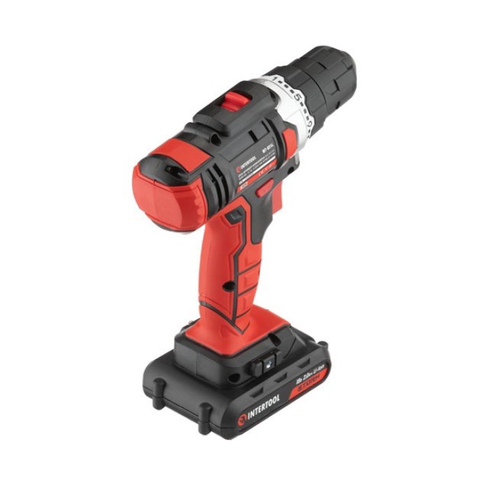 Дриль-шуруповерт акумуляторна INTERTOOL WT-0314, Li-Ion 18В, 25Nm, 2 швидкості, 2 акум 1.3 Ач
