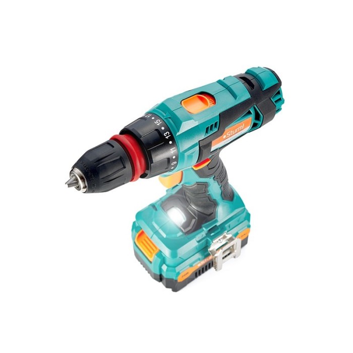 Дриль-шуруповерт акумуляторна Sturm CD3220CLD, 20, 1650 об/хв, 2 швидкості, DFR патрон, LED підсвічування