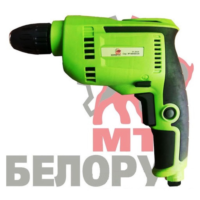 Дриль електрична безударна Білорус ДЕ-1200, 1200 Вт, 0-2600 об/хв, швидкозажимний патрон, реверс