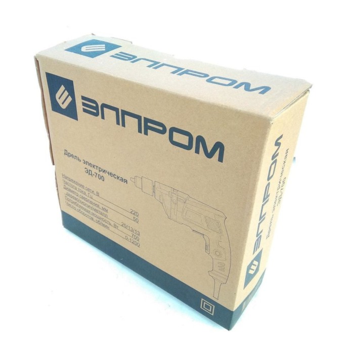 Дриль електрична Елпром ЕД-700, 700 Вт, 1200 об/хв, ключовою патрон 13 мм, металевий корпус редуктора