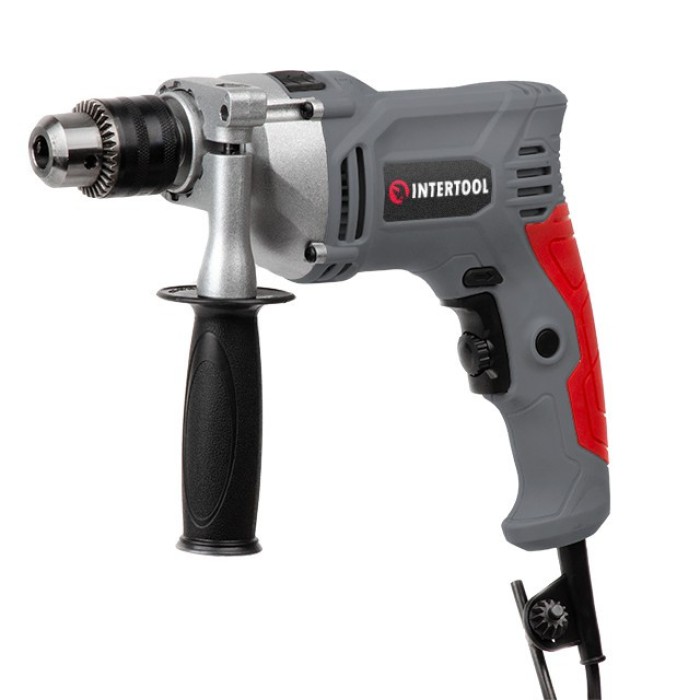 Дрель ударная INTERTOOL DT-0121, 950Вт, 0-2800 об/мин, 1.5-13мм, реверс, металлический корпус редуктора