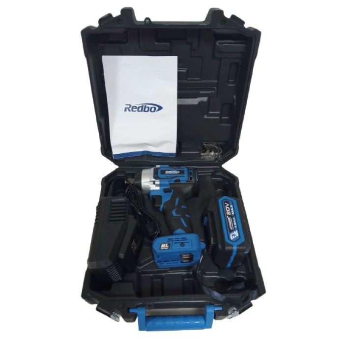Гайковерт аккумуляторный REDBO OAW-20/300PBL, 20В, 4 А/ч, 300 Нм, подсветка, кейс