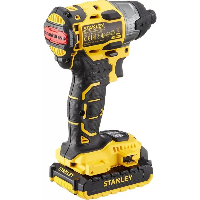 Гайковерт ударный аккумуляторный Stanley SBI 201D2, 18 В, 2 А/ч, Li-Ion, 2 акк., 160 Нм, кейс, LED подсветка