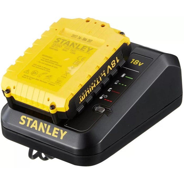Гайковерт ударный аккумуляторный Stanley SBI 201D2, 18 В, 2 А/ч, Li-Ion, 2 акк., 160 Нм, кейс, LED подсветка