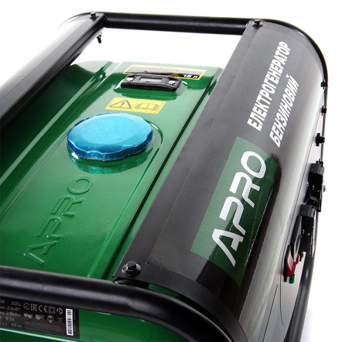 Генератор бензиновий 4-тактний 2.5/2.8 кВт (ручний запуск) APRO Генератор бензиновий 4-тактний 2.5/2.8 кВт (ручний запуск) APRO