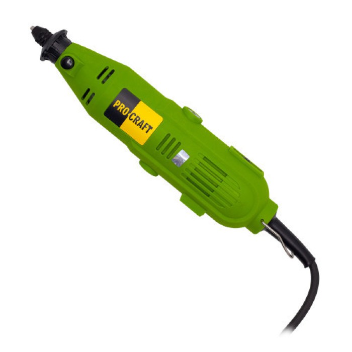 Гравіювальна машина PRO-CRAFT PG-130, 130 Вт, 8000-30000 об/хв, кейс, набір насадок, гнучкий вал