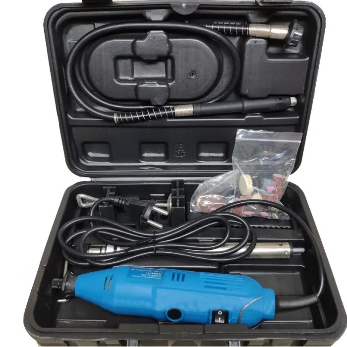 Гравер (шлифовально-гравировальный инструмент) Kraissmann 150 SGW 42, 42 насадки, гибкий вал, штатив, кейс