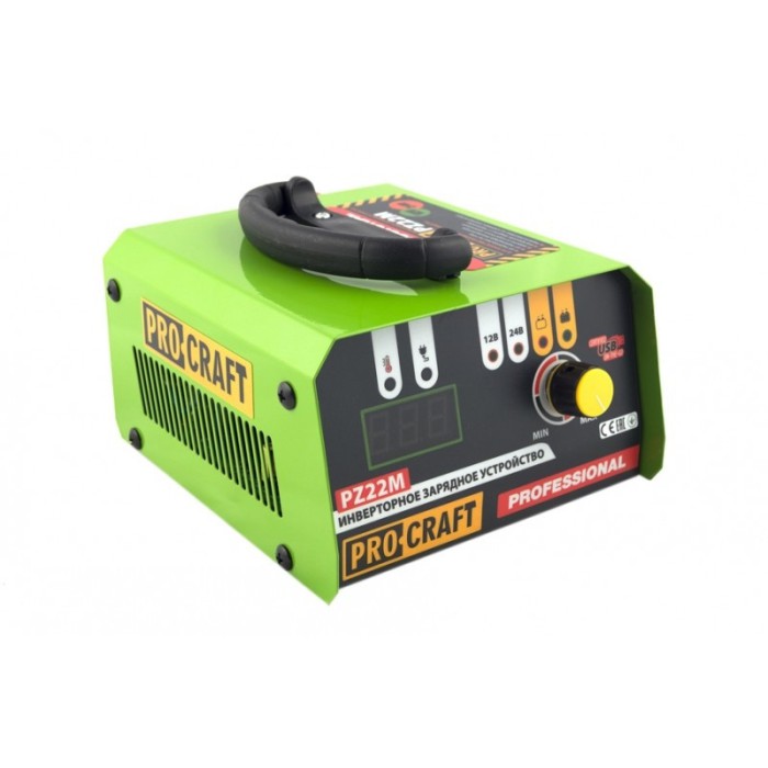 Инверторное зарядное устройство Proсraft PZ-22М, 520 Вт, 12/24 В, ток зарядки 20 А