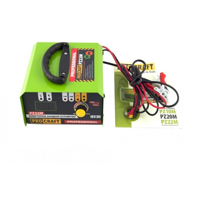 Инверторное зарядное устройство Proсraft PZ-22М, 520 Вт, 12/24 В, ток зарядки 20 А