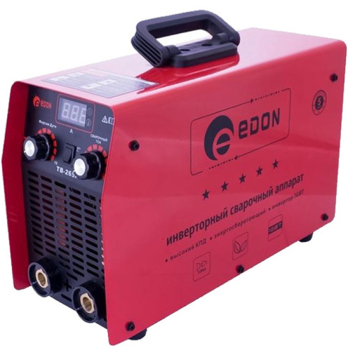 Инверторный сварочный аппарат Edon TB-265A, 220 В, 4.7 кВт, КПД 85%, сварочный ток 20-265 А, электрод 1.6-4 мм
