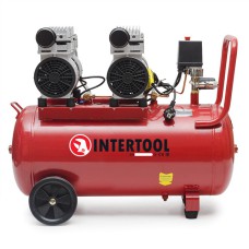 Компресор INTERTOOL PT-0023, 50 л, 2х1.1 кВт, 220 В, 8 атм, 270 л/хв, безмасляний, 4 циліндра