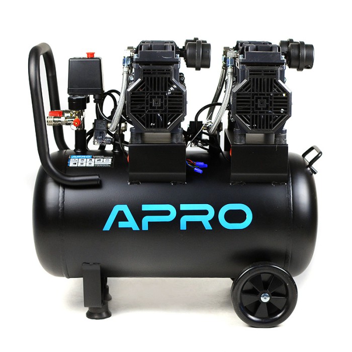 Компресор чотиркейхциліндровий безоливний 2х1.5 кВт 475 л/хв 8бар 50 л APRO
