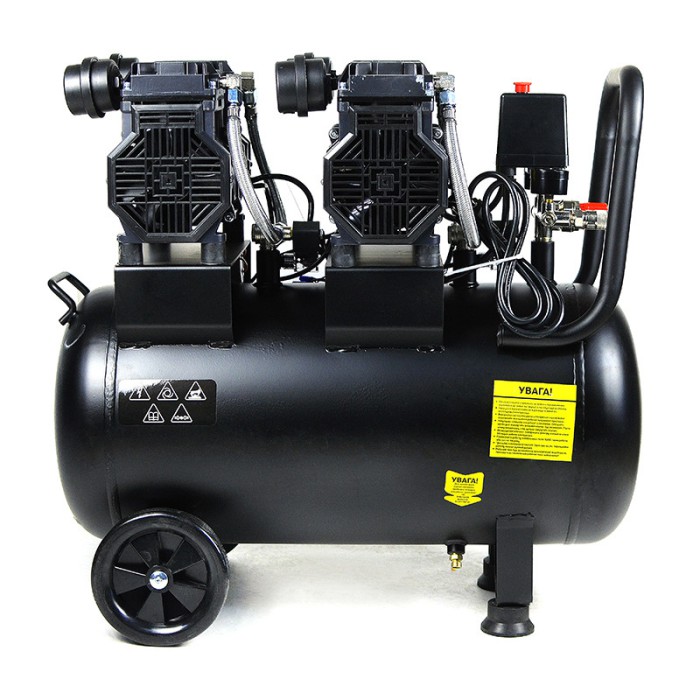 Компресор чотиркейхциліндровий безоливний 2х1.5 кВт 475 л/хв 8бар 50 л APRO