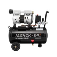 Компресор Мінськ-24 БМ, 24л, 1.1 кВт, 220 В, 8 атм, 145 л/хв, малошумний, безмасляний, 2 циліндра