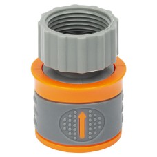 Конектор 1⁄2" швидкознімний на кран н/р 3⁄4" аквастоп (ABS+TPR) FLORA (5015584)