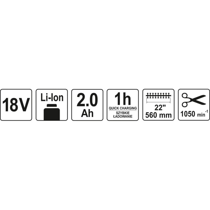 Кусторез аккумуляторный YATO YT-82833, Li-Ion 18 В полотно 56 см (БЕЗ АККУМУЛЯТОРА)