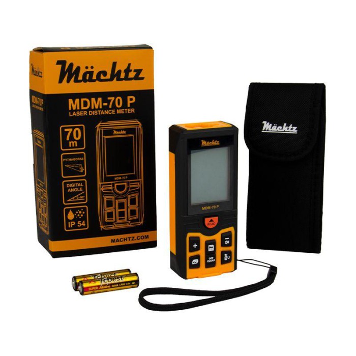 Лазерний далекомір (рулетка) Mächtz MDM-70 P, 70 м, пам'ять, вимірювання площі, об'єму, кутів