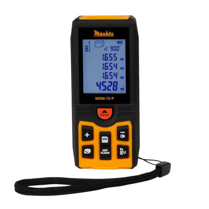 Лазерний далекомір (рулетка) Mächtz MDM-70 P, 70 м, пам'ять, вимірювання площі, об'єму, кутів