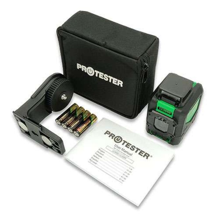 Лазерный уровень, H360°/1V зелёный луч PROTESTER LL305G
