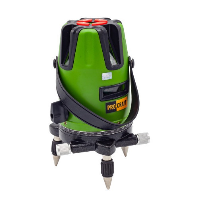 Лазерний рівень PROCRAFT LE-5D (в комплекті акумулятор) зелений діод