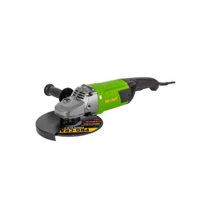 Кутова шліфувальна Машина (болгарка) PROCRAFT PW-2650, 2650 Вт, 6500 об/хв, диск 230 мм, плавний пуск